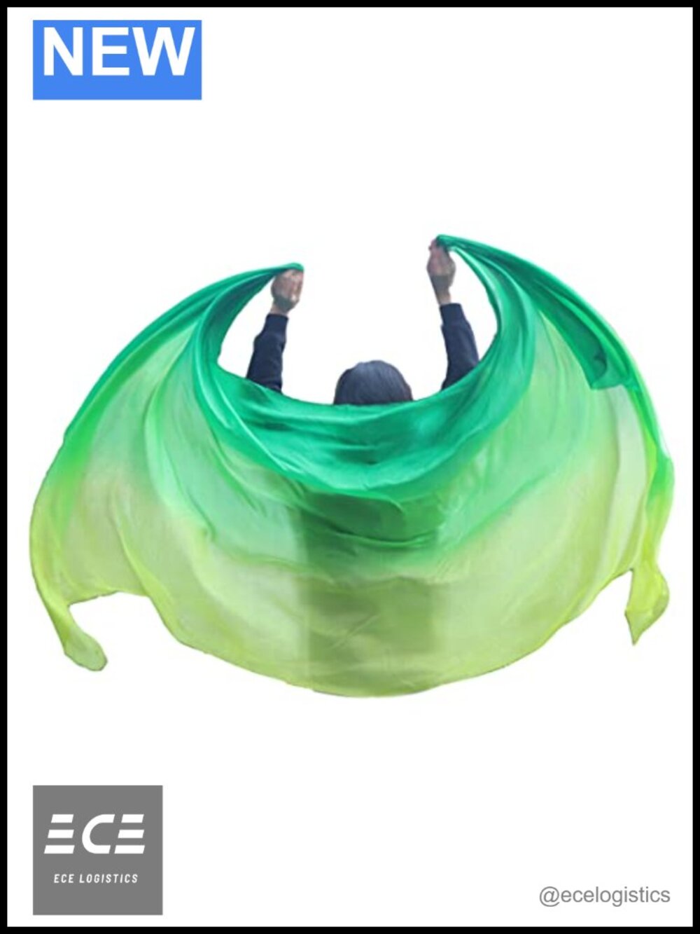 100% Silk Belly Dance Veil Hand Rolled Edges Flowy Scarf